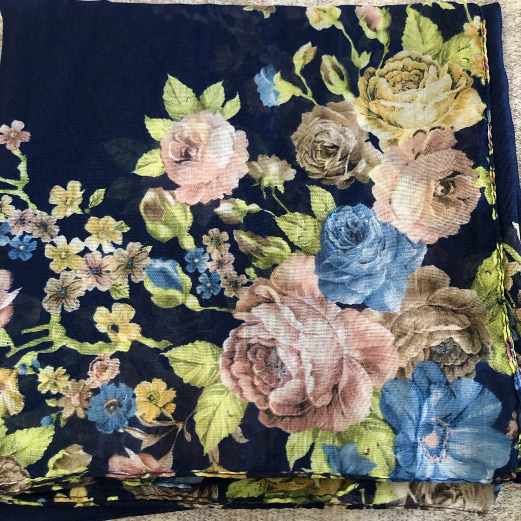 Floral Navy Scarf